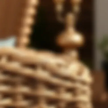 Craftsmanship in Wicker Weave Close-up of wicker weave showcasing craftsmanship and design