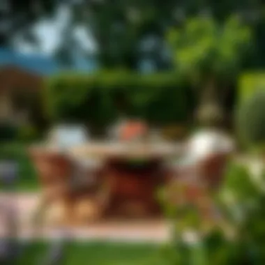 The Elegance of Wicker Dining Sets Elegant wicker outdoor dining set arranged for a garden party