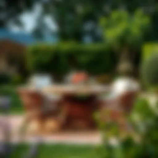 The Elegance of Wicker Dining Sets Elegant wicker outdoor dining set arranged for a garden party