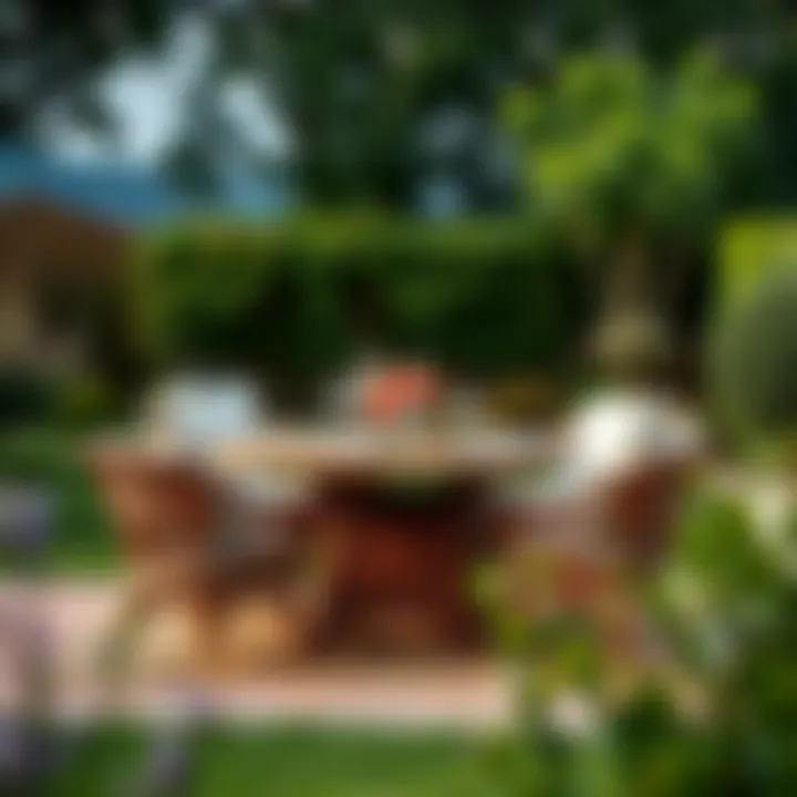 The Elegance of Wicker Dining Sets Elegant wicker outdoor dining set arranged for a garden party